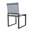 Set of Two 20" Gray and Black Aluminum Indoor Outdoor Dining Chair