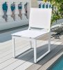Set of Two 20" White Aluminum Indoor Outdoor Dining Chair