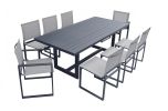 83" Charcoal Aluminum Outdoor Dining Table