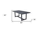 83" Charcoal Aluminum Outdoor Dining Table