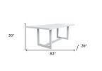 83" White Aluminum Outdoor Dining Table
