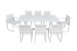 83" White Aluminum Outdoor Dining Table