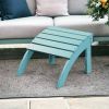 19" Blue Indoor Outdoor Footstool Ottoman