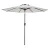 9' Grey Polyester Octagonal Tilt Market Patio Umbrella