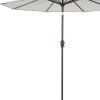 9' Grey Polyester Octagonal Tilt Market Patio Umbrella
