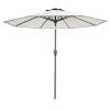 9' Beige And Navy Polyester Octagonal Tilt Market Patio Umbrella
