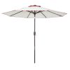 9' Beige And Terracotta Polyester Octagonal Tilt Market Patio Umbrella