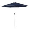 9' Navy Blue And Beige Polyester Octagonal Tilt Market Patio Umbrella