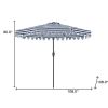9' Navy Blue And White Stripe Octagonal Tilt Market Patio Umbrella