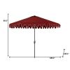9' Red Polyester Octagonal Tilt Market Patio Umbrella