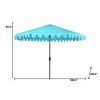 9' Blue Polyester Octagonal Tilt Market Patio Umbrella