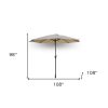 9' Beige Polyester Hexagonal Market Patio Umbrella