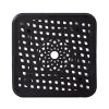 24" Black Square Metal Outdoor Bistro Table With Umbrella Hole