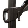 10' Dark Gray Polyester Square Tilt Cantilever Patio Umbrella With Stand