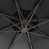 12' Black Polyester Round Tilt Cantilever Patio Umbrella With Stand