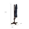 11.5' Navy Blue Polyester Round Tilt Cantilever Patio Umbrella With Stand