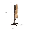 11.5' Round Tan Polyester Tilting Pole Cantilever Patio Umbrella With Stand