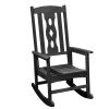 45" Black Heavy Duty Plastic Rocking Chair
