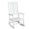 45" White Heavy Duty Plastic Rocking Chair