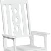 45" White Heavy Duty Plastic Rocking Chair