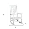 45" White Heavy Duty Plastic Rocking Chair