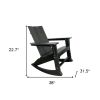 38" Black Heavy Duty Plastic Rocking Chair
