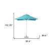 8' Aqua Polyester Square Market Patio Umbrella