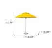 10' Yellow Polyester Round Market Patio Umbrella