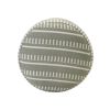 20" Green Polyester Round Striped Indoor Outdoor Pouf Ottoman