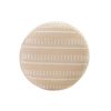 20" Orange Polyester Round Striped Indoor Outdoor Pouf Ottoman
