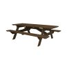 94" Dark Brown Solid Wood Outdoor Picnic Table with Umbrella Hole