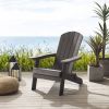 35" Black Heavy Duty Plastic Adirondack Chair
