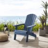 35" Black Heavy Duty Plastic Adirondack Chair