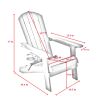 35" Black Heavy Duty Plastic Adirondack Chair