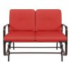 UV-Resistant Red 2 Seater Ergo Patio Glider Loveseat Rocking Chair Bench