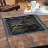 3 Piece Natural Wood Burning Backless Benches Fire Pit Table Set