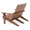 Outdoor 4-ft Adirondack Chair Loveseat Garden Bench in Natural Wood Finish