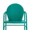Retro Powder Coated Steel Rocking Chair Glossy Turquoise (Set of 2)