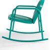 Retro Powder Coated Steel Rocking Chair Glossy Turquoise (Set of 2)