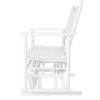 4 Ft Traditional Solid Wood Outdoor Patio Glider Swing Bench in White