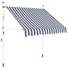Manual Retractable Awning 59" Blue and White Stripes