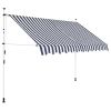 Manual Retractable Awning 98.4" Blue and White Stripes