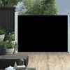 Patio Retractable Side Awning 39.4"x196.9" Black