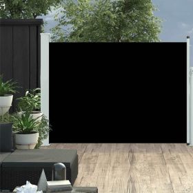 Patio Retractable Side Awning 39.4"x196.9" Black