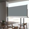 Patio Retractable Side Awning 23.6"x118.1" Gray