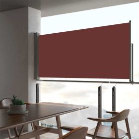 Patio Retractable Side Awning 23.6"x118.1" Brown