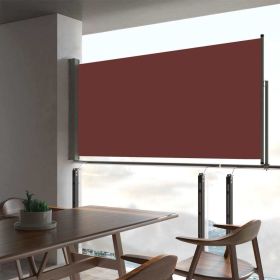 Patio Retractable Side Awning 31.5"x118.1" Brown