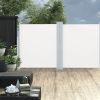 Patio Retractable Double Side Awning 66.9"x236.2" Cream