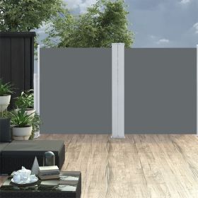 Patio Retractable Double Side Awning 66.9"x236.2" Anthracite
