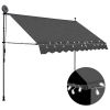 Manual Retractable Awning with LED 98.4" Anthracite
